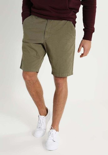 Pier One Pantalone Uomo Corto Chino Verde Oliva Bermuda 48 W34 Eu44 M Medium - Imagen 1 de 6