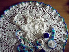 Neu Cro Baby Afghan, Lätzchen, Beißkette, Baby Geschenkset. weiß a