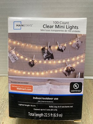 Mainstays String Lights 100 Clear Mini Wedding Tree Decoration Outdoor Patio New Ebay