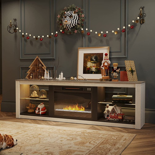 Fireplace TV Stand for 75 Inch TV with 23 Inch Electric Fireplace, 70 Inch  Enter - Body Logic