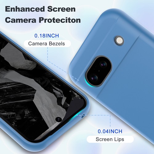 For Google Pixel 8a Liquid Silicone Case Rugged Shockproof Hybrid Phone Cover - Photo 49 sur 69