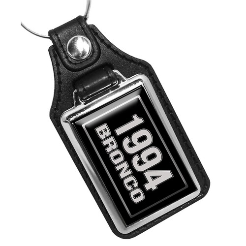 1966 through 2020 Ford Bronco SUV Black & Silver Design Faux Leather Key Ring - Bild 32 von 35