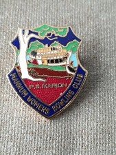 VINTAGE P S MARION MANNUM WOMENS BOWLING CLUB PIN BADGE  BOWLS COLLECTIBLE VGC
