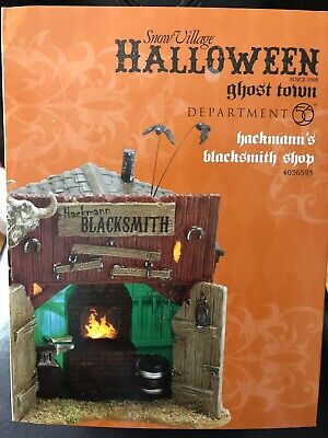 Dept 56 Halloween Village 4036593 Hackmanns Blacksmith Shop Retired
