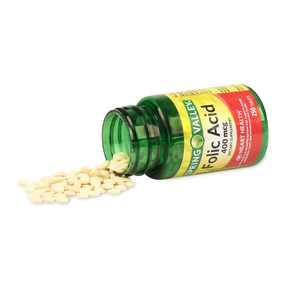 Spring Valley  Folic Acid Tablets - 400 mcg - 250 Ct - Cardiovascular Wellness.+ - Image 2 of 4