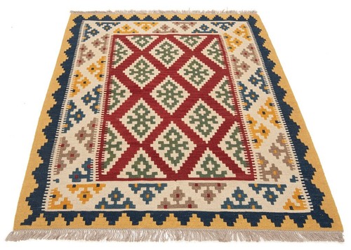Kelim 149x105 cm Handgewebter Perserteppich Kilim Wolle Carpet Rug Orient Rot - Picture 3 of 7