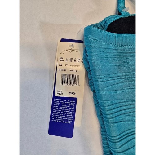 Gottex Aqua Marin Einteiler Badeanzug gerafft Bauchkontrolle Gr. 18 - Bild 3 von 10