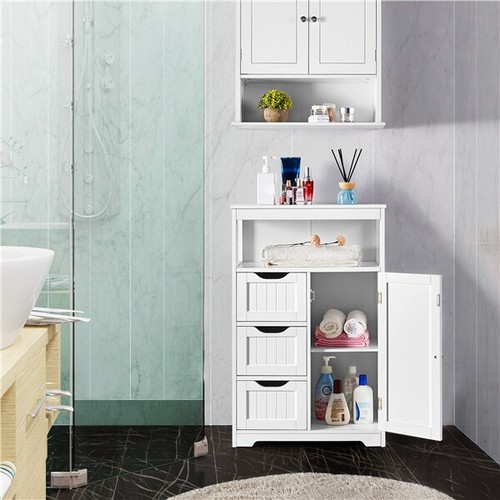 Badezimmerschrank Unterschrank Badschrank Küchenschrank mit 3 Schubladen Weiß - Bild 2 von 12