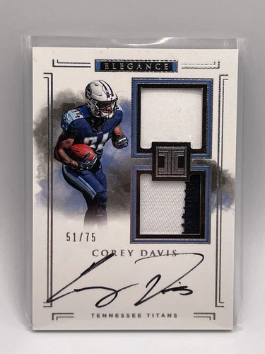 2017 Impeccable Elegance Helmet Patch Auto /75 Corey Davis RC Tennessee Titans