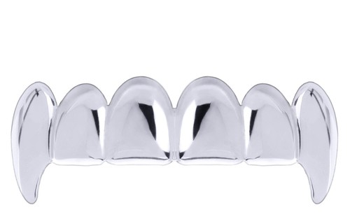 JUEGO DE GRILLZ para hombre vampiro dientes superiores e inferiores Drácula LS020 S - Imagen 2 de 4
