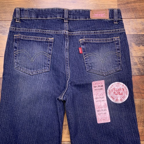 Levis 517 Flare Girls Jeans 10.5 Plus Mid Rise Adjustable Waist Stretch Blue - Picture 8 of 12