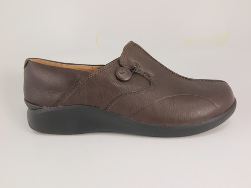 Clarks Unstructured Un.LOOP Moccasin Womens Size 10N Brown Leather Slip-On Flats - Picture 6 of 8