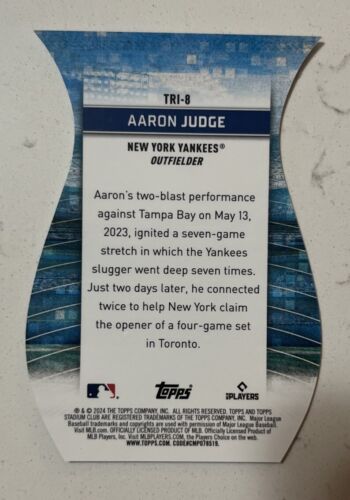 2024 Topps Stadium Club - Triumvirates #TRI-8 Aaron Judge - Picture 2 of 2