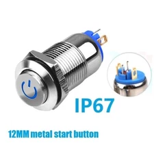 12mm Double Color High Head Power Sign Luminous Self-locking Brass Nickel Plated