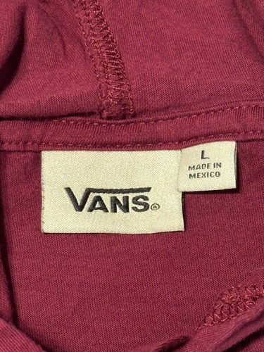 VANS Men's Size L - LARGE Long Sleeve Thin Hoodie - Burgundy - OFF THE WALL - Picture 2 of 24