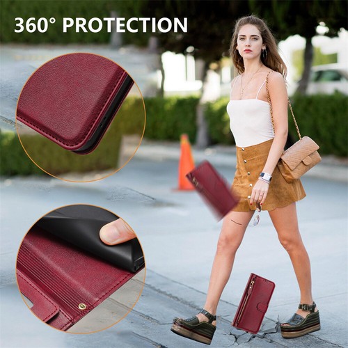 For Samsung S24 S23 S22 S21 S20 S10 Retro Doka Zip Wallet Case Phone Case Cover - Picture 5 of 18
