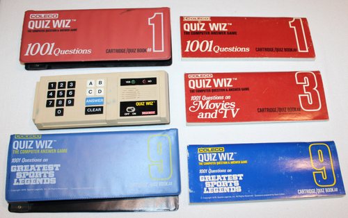 vintage Coleco Quiz Wiz game console with 2 cartridges & 3 books Hong Kong WORKS