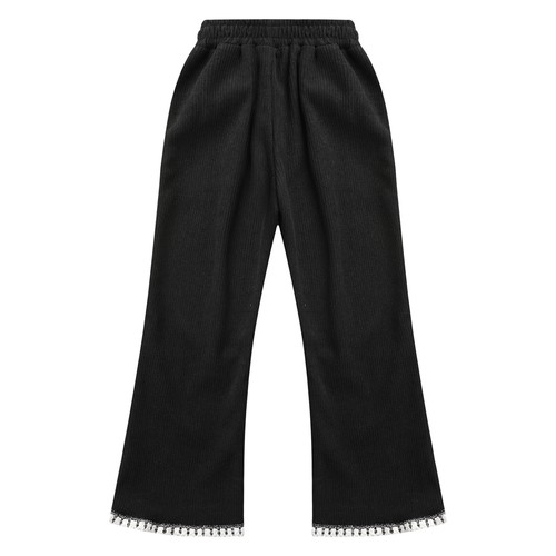 Kinder Mädchen Freizeit elastisch hohe Taille Schlaghose Glocke Training Jogginghose Hose  - Bild 15 von 41