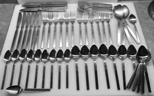 SILVERWARE MCM ONEIDA FLATWARE  " ARTISTIC " Huge 63pc Lot ~ Knives Forks Spoons
