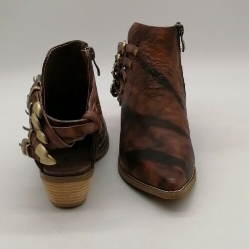 Antelope Womens Dallas Block Heel Slingback Ankle Boot Cushion Brown EUR 37 NEW - Picture 3 of 10