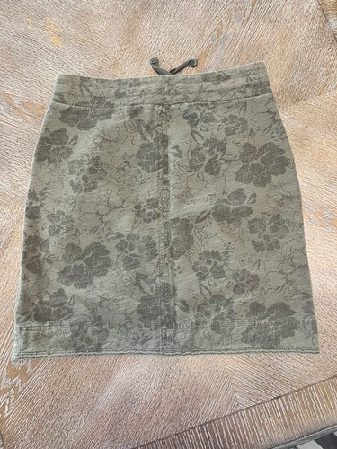 Eddie Bauer Verde Suave Algodón Verde Falda XS Cordón Cintura 30” Largo 18” - Imagen 4 de 5