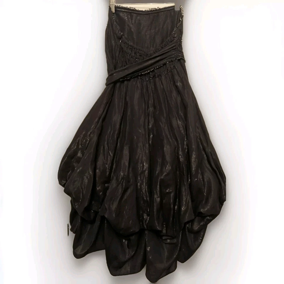 Vestido feminino 2 B RYCH metálico cintilante sem alças tamanho P (6-8) - Imagem 4 de 4