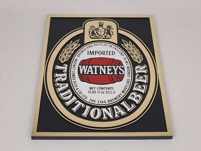 #ad Vtg Watneys Red Barrel Beer Plastic Display Sign Bar Pub Tabletop Mancave Decor $30.59