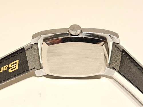 VINTAGE RARE ELEGANT30mm CHROMED RECTANGLE MEN'S WATCH "CHELSEA" - Picture 9 of 10
