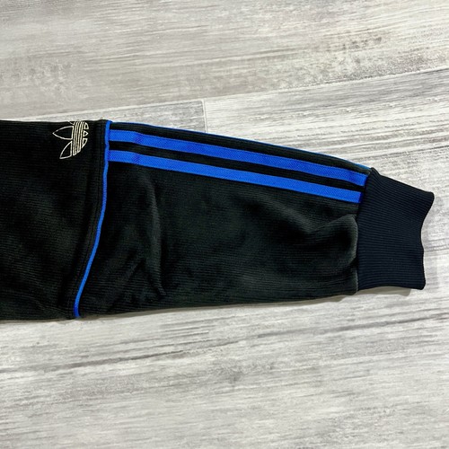 Adidas X Tyshawn Jones Velour Full Zip Men Jacket, Medium, HN1842 Black/Blue - Picture 8 of 14