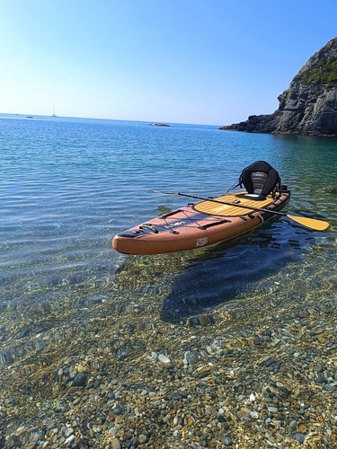 T-Sport Explorer 12' Paddle Board Wooden Look With Kayak Carbon Paddle Accessori - Picture 21 of 47