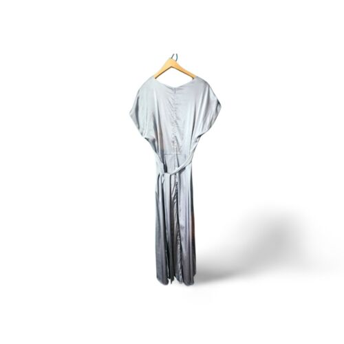 Gorgeous Women's Summer Satin Cap Sleeve Wrap Elegant A-Line Flowy Wedding Guest - Picture 4 of 16