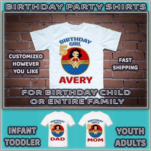 Wonder Woman Birthday Shirt Kid Girl 