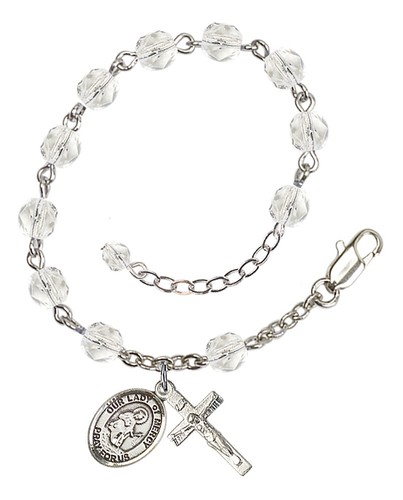 TÚ ELIGES Pulsera Rosario de Plata Patrona Felicidad Abril Piedra Natal Cristal - Imagen 177 de 246
