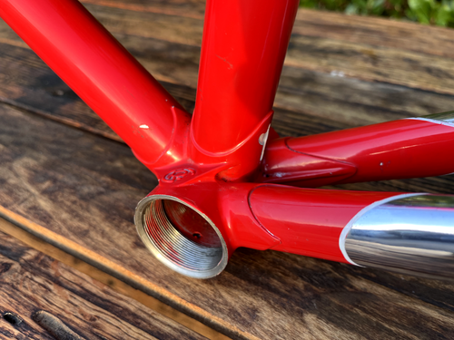 Cornice vintage anni 80 Pinarello Montello 58 cm ST 57 cm TT rosso/cromo - Foto 18 di 24