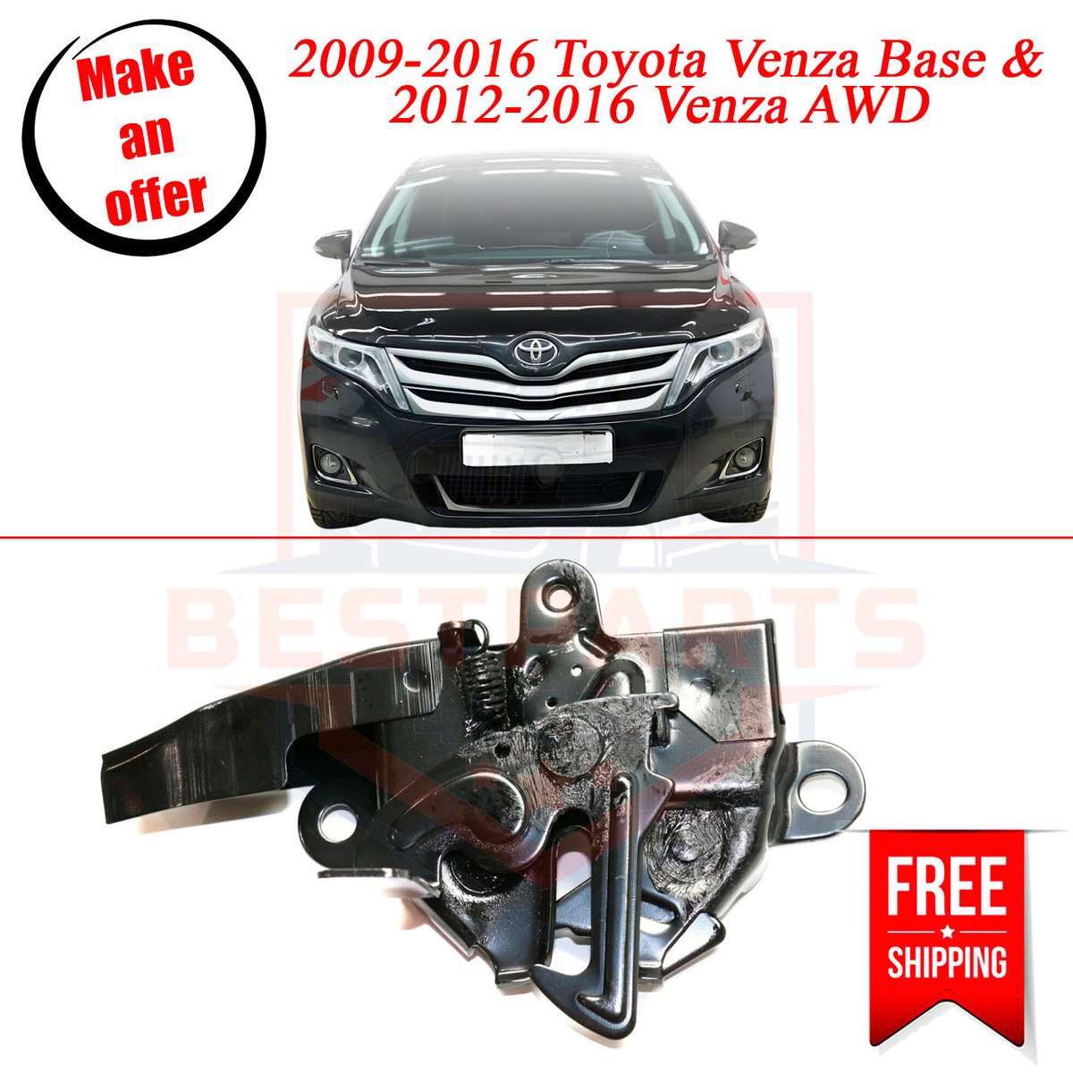 towa0331！ Hood Latch Lock For 2000-2006 Toyota Tundra TO1234125 53510