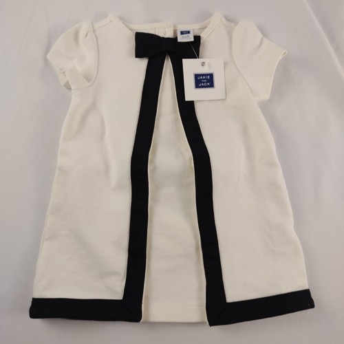 Janie and Jack Black Cream Tipped Point Dress  NWT 3-6 Mths Retails $49 - Picture 1 of 9