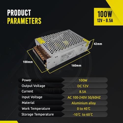 Controlador LED DC 12V 5A a 50 Amp Fuente de Alimentación Transformador IP20 110-220V Tira LED - Imagen 36 de 92