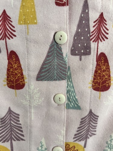 NWT Garnet Hill Kids' Flannel Pajama Top Pink Christmas Tree Size L - Picture 7 of 8