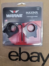 Warne 502M Maxima Horizontal Ring Set 1" Diam High Steel SAME DAY FREE SHIPPING!