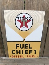 Texaco Fuel Chief Diesel 1 Gasoline metal sign baked Oil Gas Pump Plate