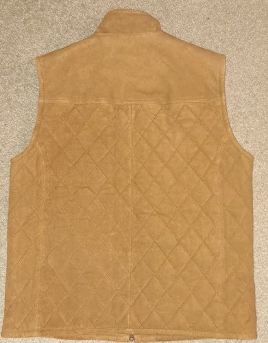 Roundtree & Yorke Suede Leather VEST full Zip Up. Brown.M. - Picture 8 of 15
