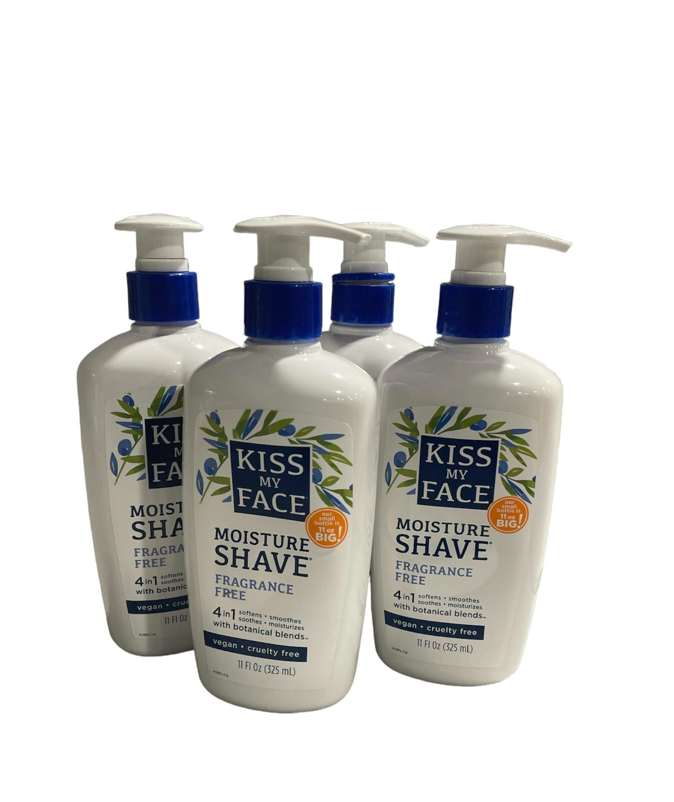 4 Kiss My Face Moisture Shave Fragrance Free 4 in 1 with Botanical Blends 11 oz