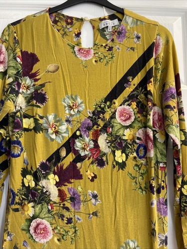 Studio by Preen senfgelb Blumen asymmetrischer Saum Kleid Größe 14 - Bild 4 von 8