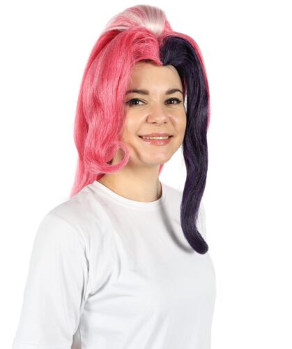 HPO Parrucca Cosplay in Velluto per Donna Adulta Hazbin Hotel, Parrucca per Capelli Multipli - Foto 3 di 8