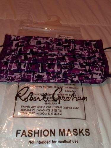 ■Robert Graham Face Masks LIMITED EDITION Wearable Art Face Mask New in bag● - Picture 5 of 7