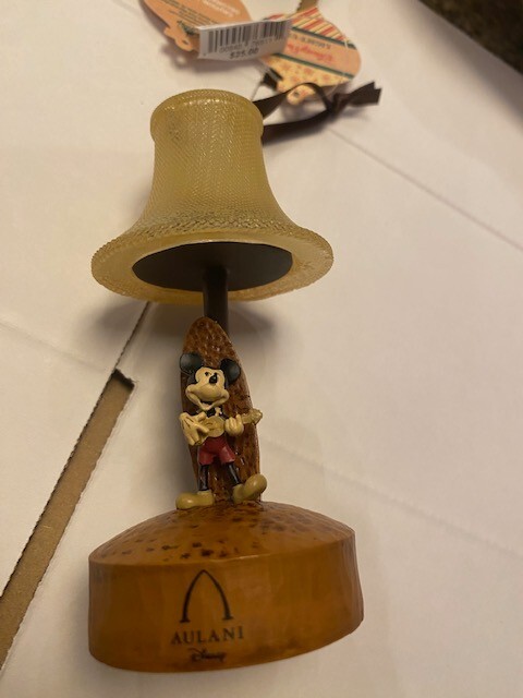 DISNEY AULANI RESORT MICKEY MOUSE ORNAMENT LIGHT UP SURF LAMP NEW
