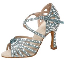 Ballroom Latin Dance Shoes Woman Salsa Latin Sneakers Skin High Heel Footwear