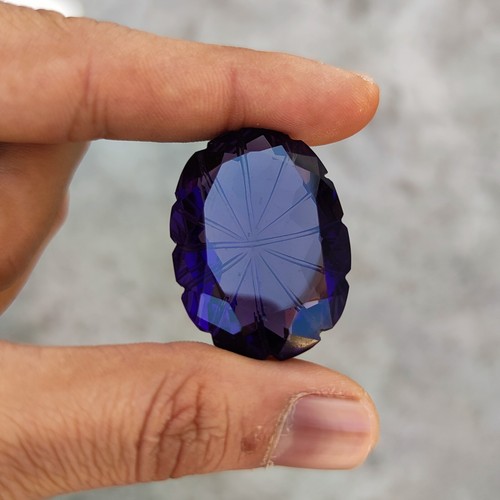 Natural 94.90 Ct Certified Oval Shape Brazilian Violet Amethyst Loose Gemstone - Picture 2 of 9
