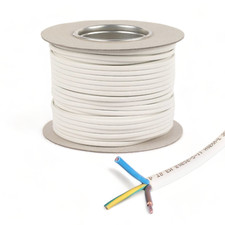 3183Y/H05VV-F Rubber Cable 3 Core Flex 1.5mm Extension Wiring Lights Sockets 16A