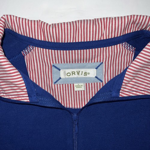Orvis Damen Pullover mit Viertel-Reißverschluss und Print-Besatz Blau Größe Large - Bild 4 von 8